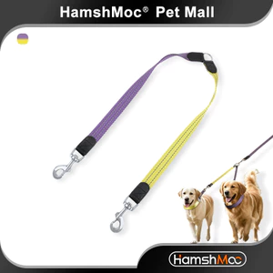 HamshMoc Dây Xích Chó Kép Hai Thú Cưng Điều Khiển Xoay 360 Phản Quang Chịu Lực Nặng Cho Mọi Giống