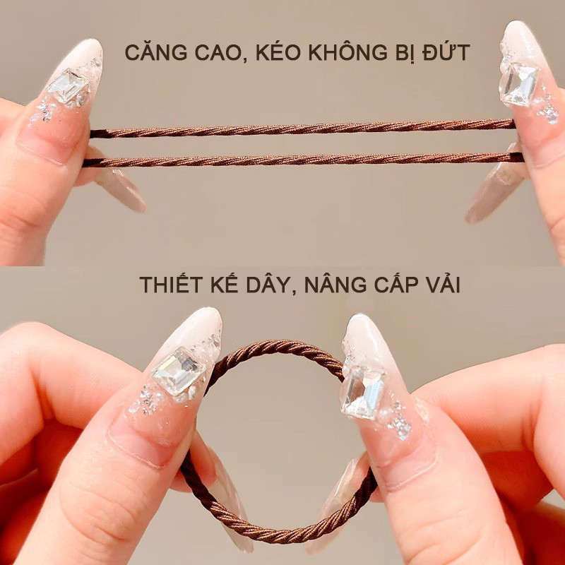 M6 Set 100 Dây Buộc Tóc Gao Su Go Giãn Thời Trang Hàn Quốc MALAN