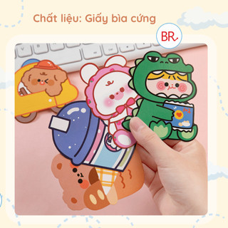 [Gía Sỉ] Set 100 thiệp cài kẹo mút,bút tặng quà 20/10 dễ thương -Thiệp gài kẹo mút hoạt hình cute bìa cứng ANGIHOME