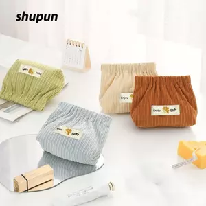 Túi đựng khăn trùm đầu SHUPUN, Túi đựng vải nhung mềm, Túi đựng mỹ phẩm màu trơn Mini
