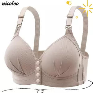Áo ngực khóa trước NICOLOO, Áo ngực buộc trước không có vòng thép mềm mại, Áo ngực buộc trước chống chảy xệ thoáng khí Phong cách tập hợp Áo Vest không dấu vết của các bà mẹ