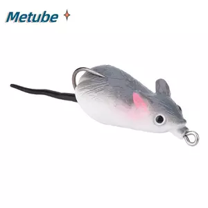 Mồi nước METUBE, Móc kép Chuột mềm Mồi câu cá mềm, Mồi câu cá đuôi xoay bền bỉ Nước mặn