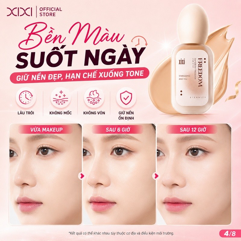 Kem Nền Che Phủ Cao XIXI Mỏng Nhẹ Tự Nhiên, Lâu Trôi 12H, Kiềm Dầu Không Mốc Cho Mọi Loại Da D639