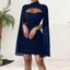 Váy dài tay đính sequin nữ váy cocktail cổ cao tay dài chảy phù hợp cho các bữa tiệc và othe