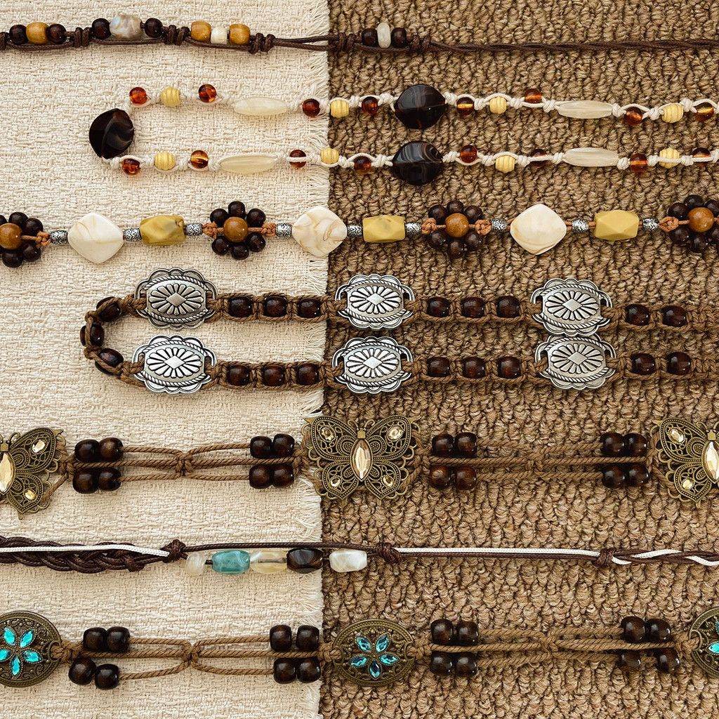 Dây thắt lưng bện phong cách dân tộc Bohemian Nữ 2026 Thắt lưng bướm cổ điển thời trang