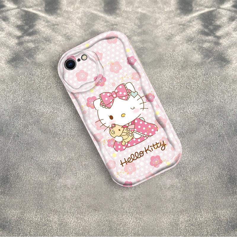 Ốp Silicon Hoạt Hình Cho iPhone 6 6S 6 Plus 6S Plus 7 8 Plus SE 2020 Vỏ Điện Thoại Mềm 3D TPU Kitty Sinh Viên Ốp Lưng Chống Sốc