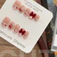 Thắt Nơ Giáng Sinh Handmade Đeo Móng Tay Nhung Trắng Nơ Miếng Dán Móng Tay