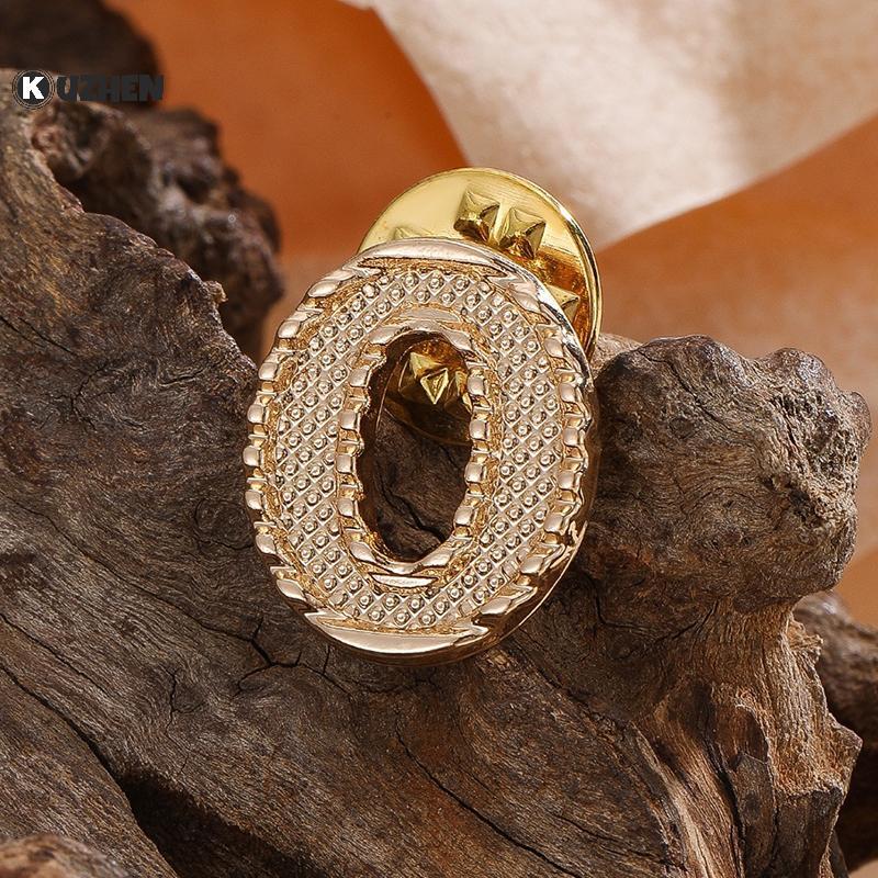 KUZHEN Vintage 26 Chữ Cái Ban Đầu Ve Áo Pin Trâm Cài Dành Cho Nữ Unisex A-Z Kim Loại Đảng Thổ Cẩm Thông Thường Chân Quà Tặng HOT