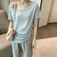 Áo tập Yoga dáng rộng nhiều mảnh cổ một dòng mùa hè, áo lười thoáng khí khô nhanh giản dị T