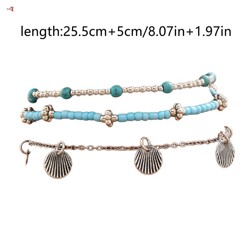 Vòng chân mặt dây chuyền hợp kim cổ điển có hạt Thiết kế nhiều lớp cho kỳ nghỉ và thường ngày