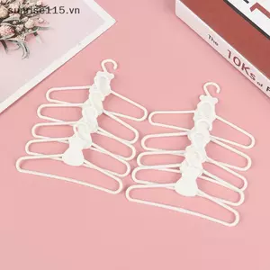 SRVN 10 mini Móc Treo Áo Trắng Váy Búp Bê Kẹp Nhựa Móc Treo Cho Tủ Quần Áo Búp Bê.