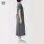 Phong cách Nhật Bản Muji Style / Váy ngắn tay xếp ly bằng vải lanh mùa hè bằng vải lanh Cotton / Váy thẳng dáng rộng thon gọn hơn / Váy thoải mái thoáng khí
