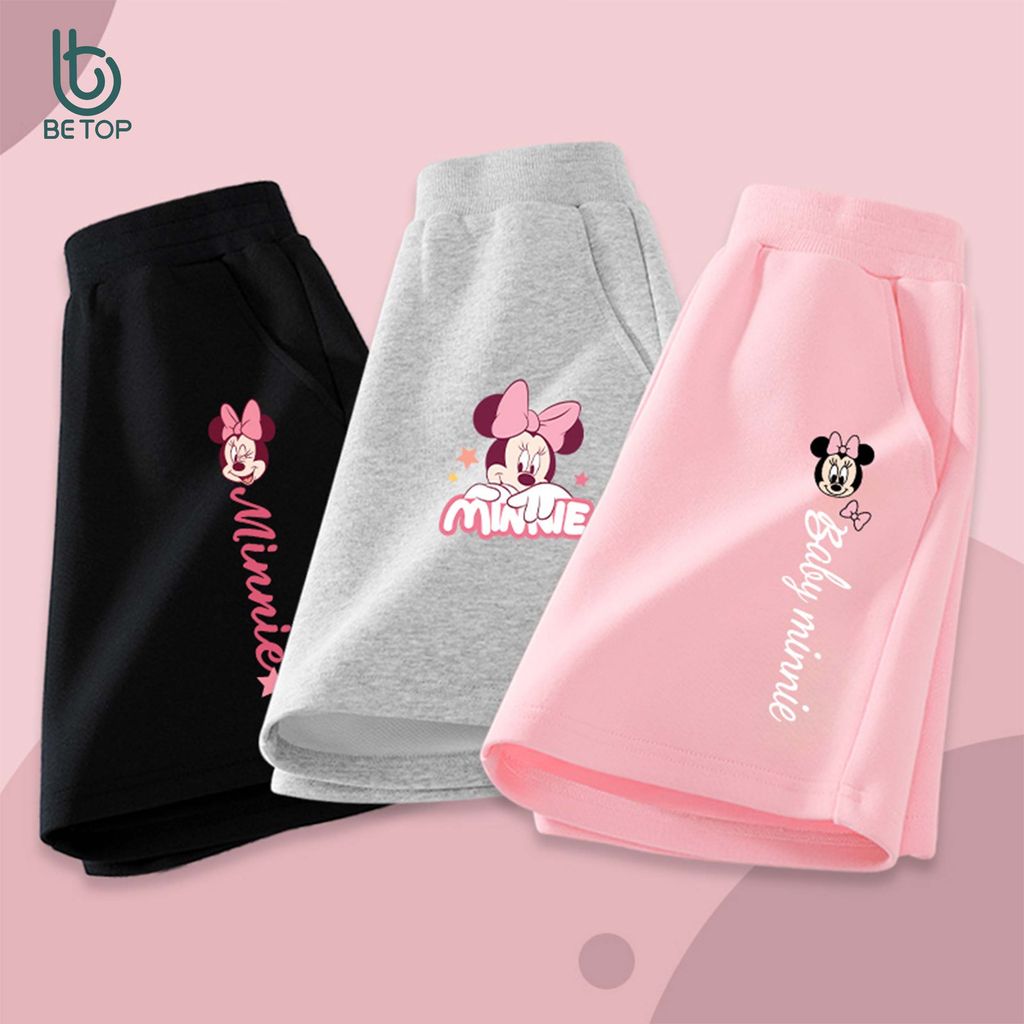 Quần Short Bé Gái Disney BETOP Mẫu Mới 2026, Quần Đùi Nỉ Da Cá Dáng Thể Thao Cực Xinh 12-45kg