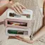 Hộp cọ trang điểm FAVORITEGOODS, Túi đựng mỹ phẩm dung tích lớn chống thấm nước, da PU trong suốt có dây kéo đóng bút chì Phụ kiện du lịch