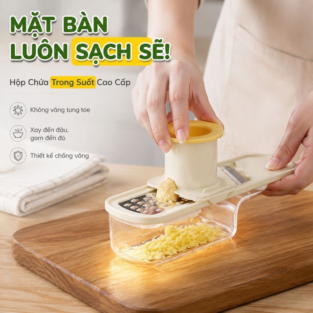 ⚡Ship Nhanh⚡3 trong 1 máy nghiền gừng tỏi đa năng | Inox không gỉ bào tỏi sợi nhuyễn | Nhỏ gọn lưỡi dao bào dừa tiện lợi