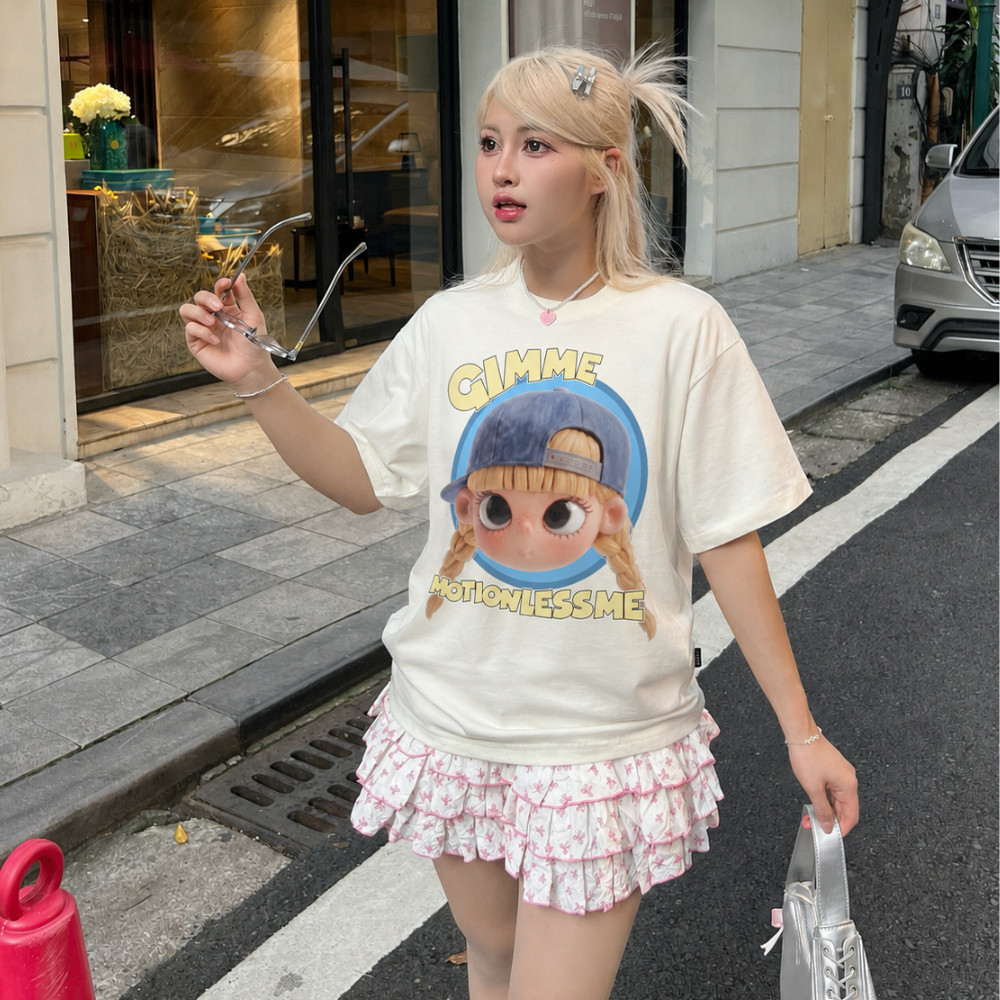 （Giao hàng 24h）Angela Áo Thun Boxy Angela - Hoạt Hình Cartoon - Premium Cotton 220gsm Cotton 2 Chiều - GMBX52
