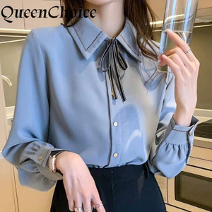 Áo sơ mi nữ dài tay S-3XL Áo sơ mi nữ dáng rộng OL Work Top
