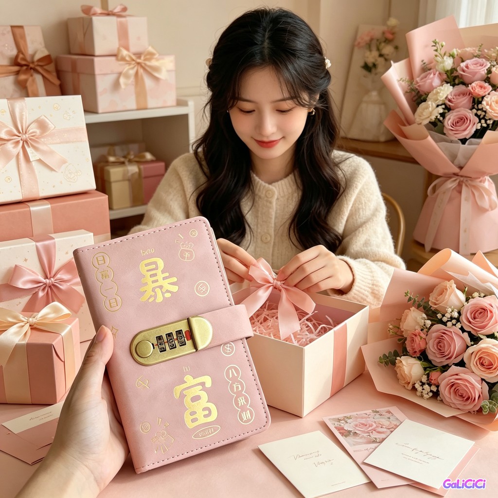 Sổ Tiết Kiệm Cặp Đôi 100 Ngày | Khóa Mật Khẩu An Toàn + Bao Đựng Tiền Mặt | Quà Tặng Ý Nghĩa