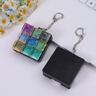 [MGO] Nút Keycap Fidget Móc khóa 9 phím Bàn phím Đồ chơi đàn áp Bàn phím DIY Móc khóa Đồ chơi dành cho người lớn Quà tặng để giảm thời gian vượt qua [VN]