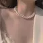 PNPIA- Mới Ngọc Trai Thanh Lịch Đính Hạt Choker Nelace Nữ Tinh Tế Hai Lớp Xương Đòn Dây Xích Nelace Trang Sức Cho Nữ Quà Tặng