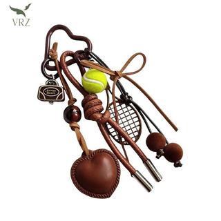 VRZ Y2k Vintage Da Nâu Nơ Trái Tim Mặt Dây Chuyền Thời Trang Tennis Móc Khóa Ins Bện Dây Móc Khóa Dành Cho Nữ Túi Mặt Dây Chuyền Quyến Rũ HOT