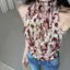 Áo Vest cổ dây hoa cổ điển kiểu Pháp dành cho nữ mùa hè eo hẹp mỏng hơn trông không tay Top Hot Girl xếp li voan