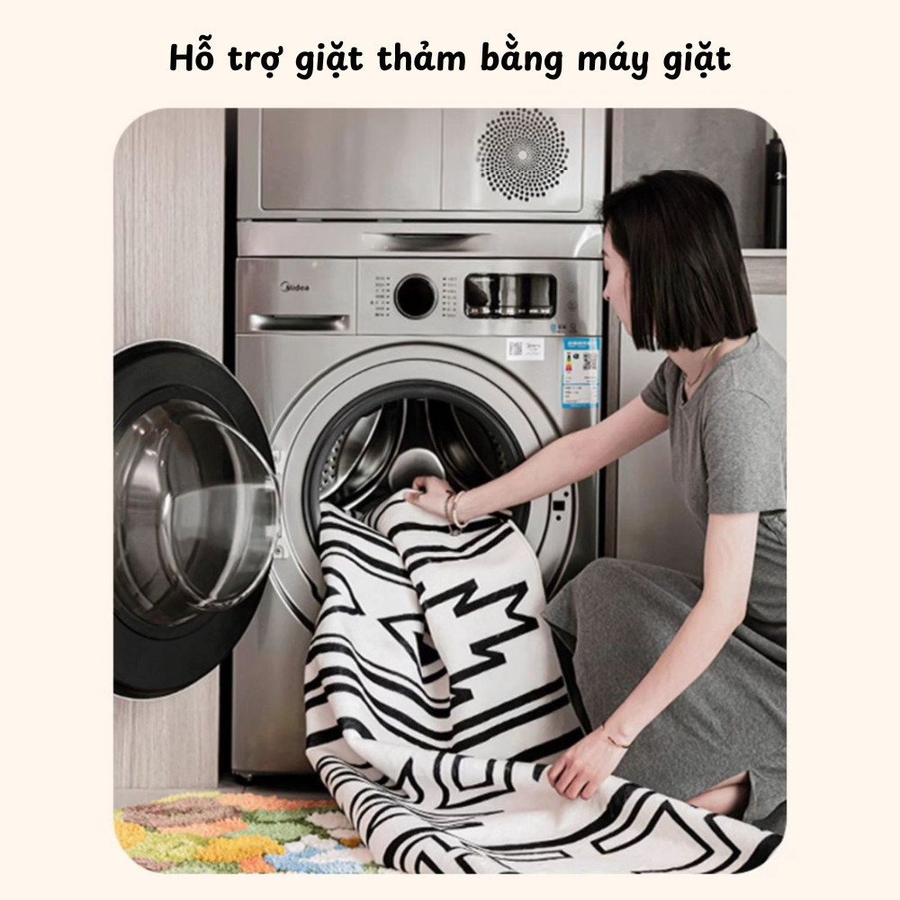 Thảm Lau Chân Nhà Tắm Cashmere Lông Cừu Hình Thú Dễ Thương HOMIE, Thảm Chùi Chân Thấm Hút Mềm Mại