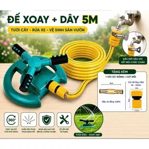Đế phun nước tặng kèm Đầ nối tưới vườn tưới cây tự Động xoay 360 Độ tự Động,chất liệu nhựa ABS tiện ích