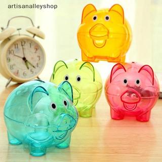 [ARTYY] Đồ chơi lợn trong suốt để làm quà tặng Đồng xu trẻ em Đạo cụ ngân hàng heo đất trong suốt Lợn nhựa Heo đất Đồng xu Tiền mặt Hộp tiết kiệm sưu tập BÁN HOT