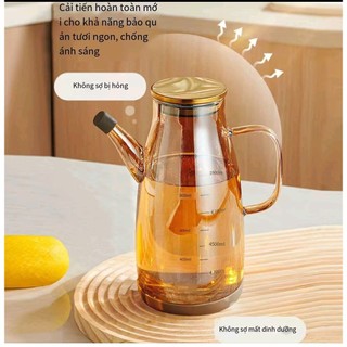 Nồi Dầu Thủy Tinh Không Treo Dầu Hộ Gia Đình Bình Dầu Borosilicate Cao Dung Tích Lớn Chịu Nhiệt Độ Cao Khỏe Mạnh Kiểm Soát Dầu Ăn Được Bình Dầu