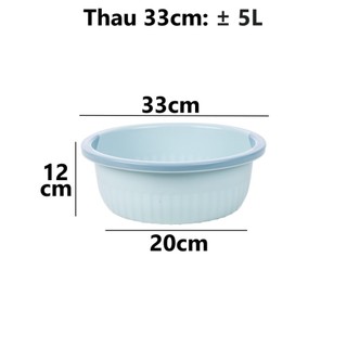 Thau chậu viền Nhật nhựa VIỆT NHẬT - Nhỏ, vừa, to - Tắm bé, lau nhà, giặt đồ - 2330/1/2/3/4