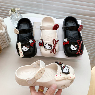 Trẻ Em Mùa Hè EVA Dép Hoạt Hình Dễ Thương Kitty Chấm Bi Mary Jane Dép Cho Bé Gái Công Chúa Ngoài Trời Trẻ Em Rỗng Đi Biển Dép