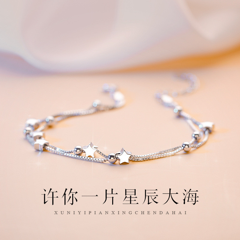 Vòng tay ngôi sao hai lớp bạc s925