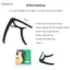 Guansfs Dioche Professional Guitar Capo Polymer Chất liệu composite Bộ thay đổi giai điệu bền với miếng đệm silicon và lò xo chịu lực cao cho điện acoustic Bao gồm 5 phím đàn