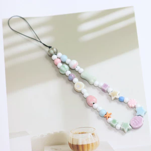 Màu Đính Hạt Điện Thoại Di Động Dây Xích Điện Thoại Di Động Dễ Thương Dây Đeo Cổ Tay Chống Mất Mặt Dây Chuyền Nhiều Màu Tùy Chọn