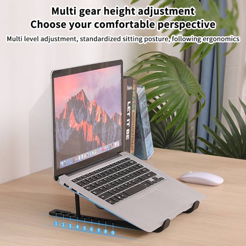 GOAY Laptop Đế Làm Mát Có Thể Gập Lại Laptop Làm Mát Pad Giá Đỡ Di Động Notebook Tản Nhiệt Braet Nâng Cao Ra Với 1 Quạt Làm Mát VN