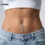 KUZHEN Thời Trang Rốn Xuyên Trang Sức Chìa Khóa Hoa Hồng Với Hoa Bướm HOT