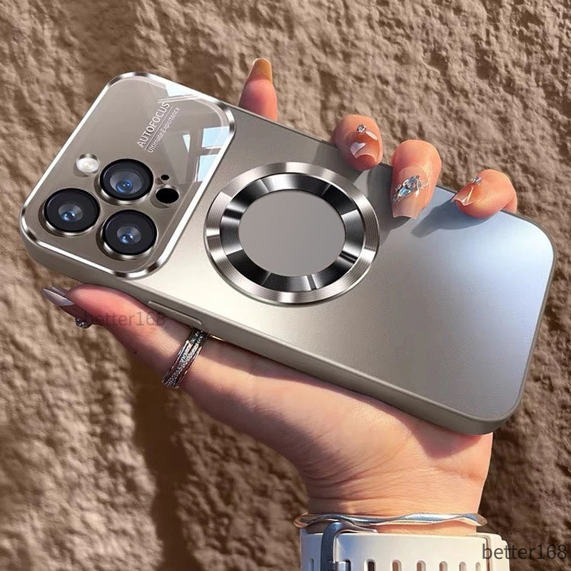Ốp lưng từ tính cứng dành cho iPhone 15 PRO MAX 16 PRO MAX 14 13 12 PRO 17 PRO MAX chống rơi kèm bảo vệ ống kính máy ảnh