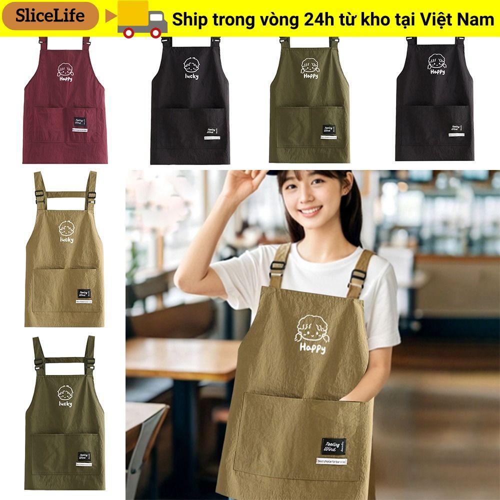 Tạp dề Kitch SLICELLIFE, Tạp dề đầu bếp chống bẩn chống dầu, Đồ nấu ăn hoạt hình chống nước không tay di động cho nhà bếp gia đình