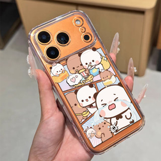 YIER BUBU Ốp điện thoại cho iPhone 17 16 15 14 13 12 11 silicon trong suốt mềm,Các cặp đôi vỏ chống sốc