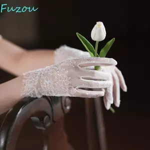 FUJIOU Ren Dài Găng Tay Lái Xe Găng Tay Mỏng Đầm Ăn Tối Găng Tay Ngắn Đầm Phụ Kiện Tiệc