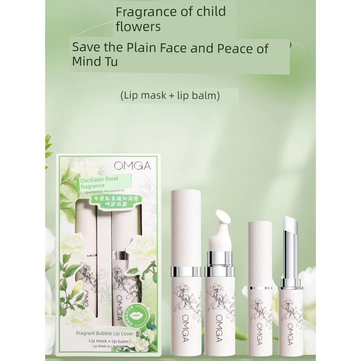 Gardenia Fragrance Bubble Lip Balm Set Box Thu Đông Chống Khô Lột Dưỡng Ẩm Ngày Chăm Sóc Ban Đêm Mặt nạ Môi Son Dưỡng Môi