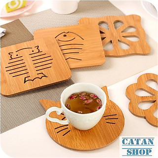 Miếng Lót Nồi Bằng Gỗ Cứng Cáp Nhiều Hình Chống Nóng Tiện Lợi, Đế Lót Xoong Nồi Chén Bát Bằng Gỗ