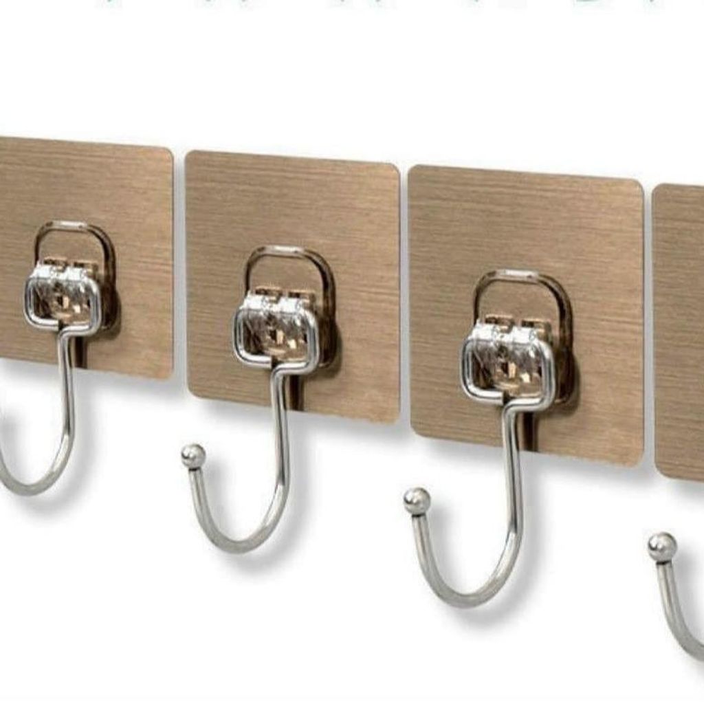 Gói 10 Chiếc móc dính tường đa năng inox màu xám siêu dính Treo Tường