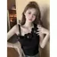 Xiaoxiangfeng Camellia Dây đeo nhỏ không dây cho nữ Mùa hè Phong cách mới Không tay Đáy Áo khoác ngoài Áo Vest trắng