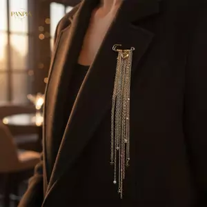 PNPIA- Nữ Vintage Dài sel Trái Tim Thổ Cẩm Kim Loại Phù Hợp Với Pin Retro Trang Sức Cho Cuộc Họp Bữa Tối Hoặc Ngày Trang Phục