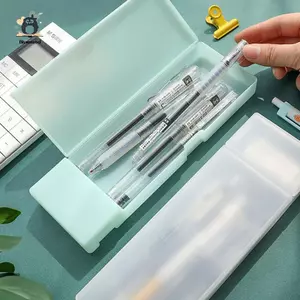 Hộp đựng bút chì Hộp đựng bút Trường học Văn phòng Đơn giản Hộp đựng bút chì sáng tạo bằng nhựa Đồ dùng văn phòng phẩm mới