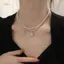 PNPIA- Thanh Lịch Sang Trọng Hai Lớp Ngọc Trai Cổ Mặt Dây Chuyền Nelace Trang Sức Nữ Choker Xương Đòn Trang Sức Ngắn
