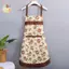 Vải Cotton Họa Tiết Hoa Cho Nữ Tạp Dề Chống Dầu Nhà Bếp Có Nhà Thơ Và Thắt Lưng Có Thể Điều Chỉnh Không Tay Yếm Tạp Dề ELWW