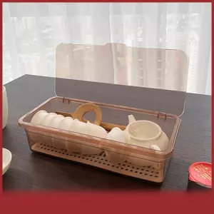 Cá Tuyết Minh Bạch hộp lưu trữ cho trà đặt cup với nắp & cống chống bụi dao kéo chủ cho nhà bếp